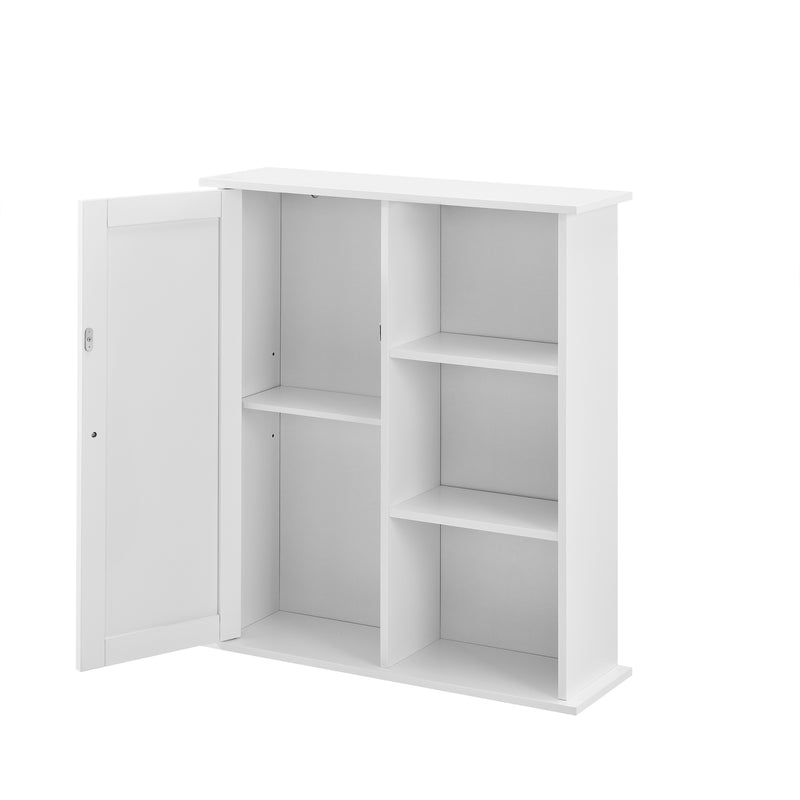 Maßskizze Badezimmerschrank Anderlecht 71x60x18 cm Regal mit Ablagen Weiß en.caa