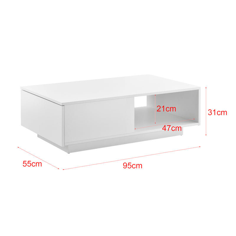 Maßskizze Couchtisch Biskra 95x55x31 cm Hochglanz en.casa