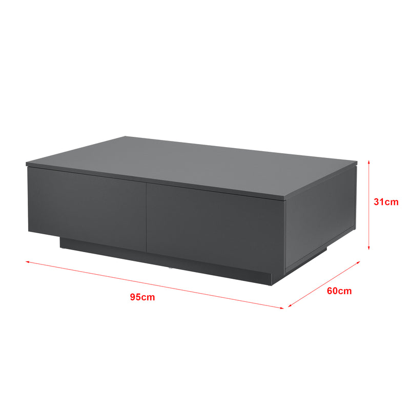Maßskizze Couchtisch Kagiso 95x60x31 cm 4 Schubladen versch. Farben en.casa