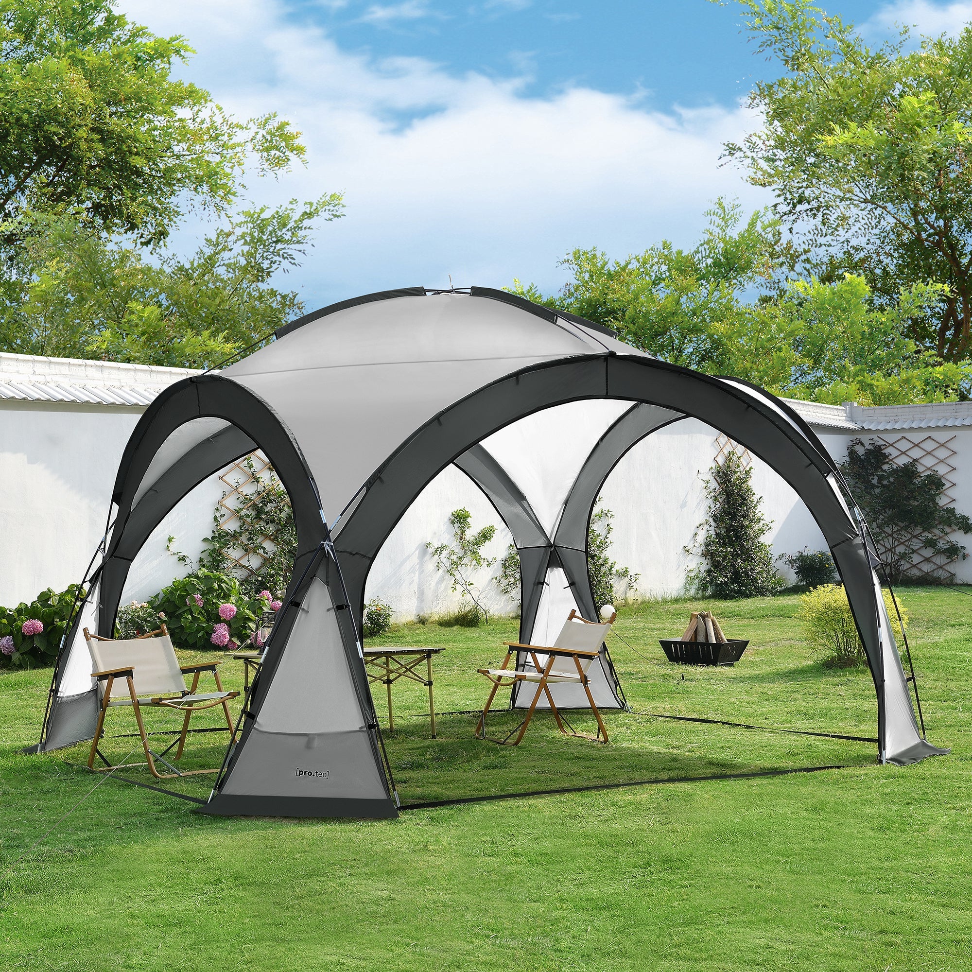 gras zelt pro.tec LED Pavillon Grästorp – Stimmungsvolles Garten-Upgrade tek-mount-system Stil:5 Kuverts Rosa Nemo Hornet 1P OSMO