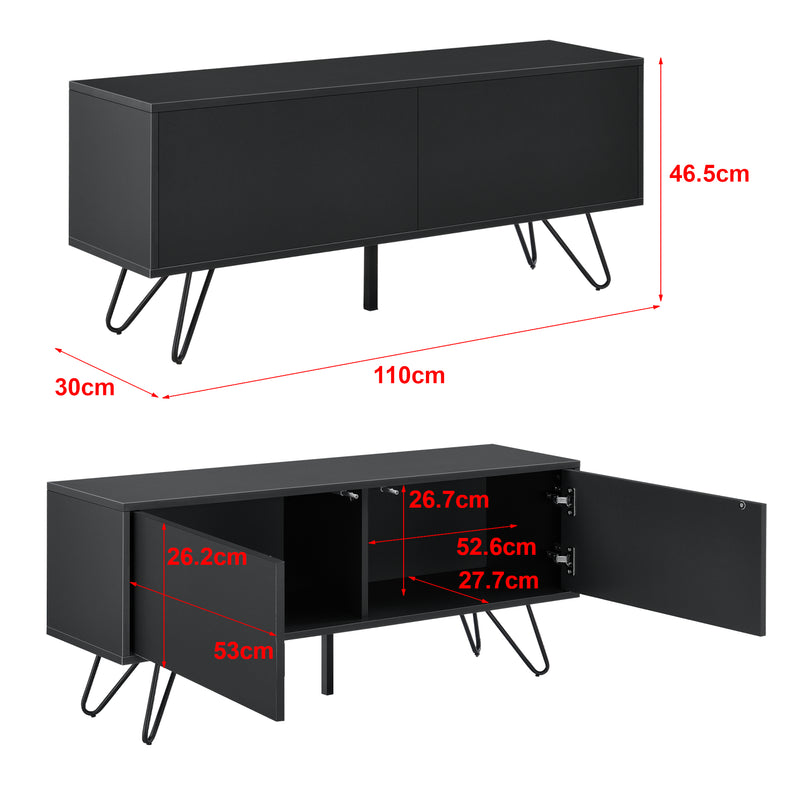 Maßskizze Sideboard Bollebygd 46,5x110x30cm in verschiedenen Farben en.casa