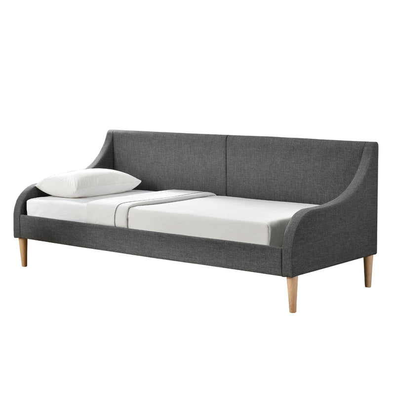Maßskizze Tagesbett 90x200 cm mit oder ohne Kaltschaummatratze Dunkelgrau en.casa