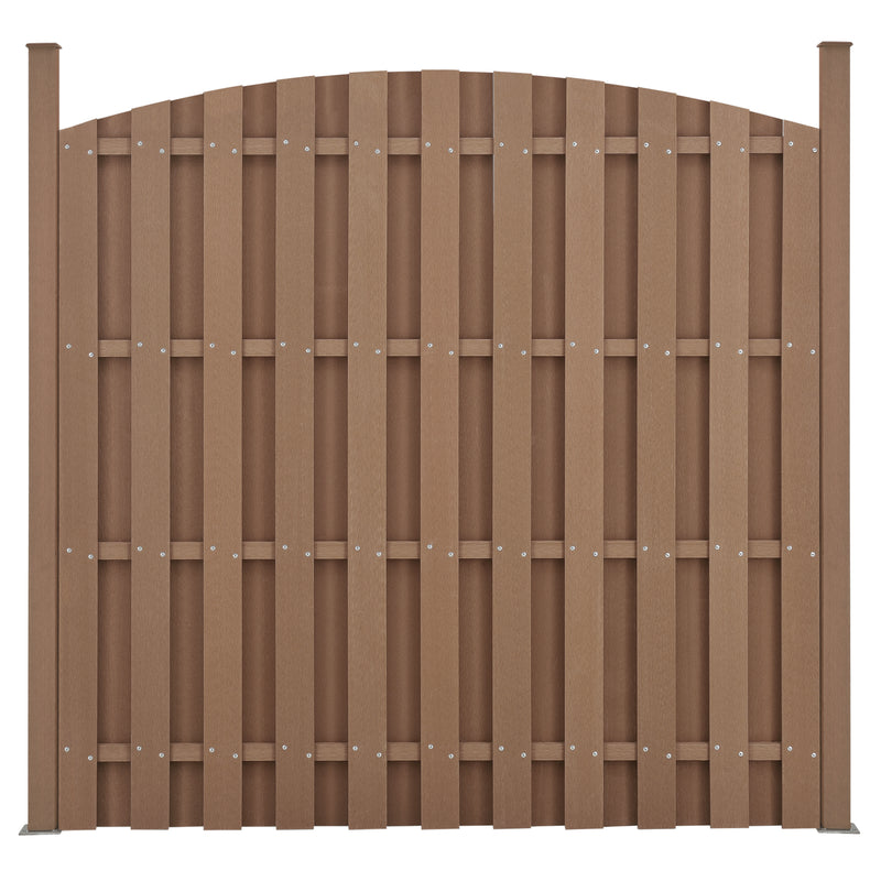 Maßskizze WPC Gartenzaun mit Rundbogen 185x193cm neu.holz