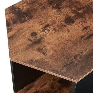 Couchtischset Molde 2-tlg. Schwarz/Walnussoptik [en.casa]