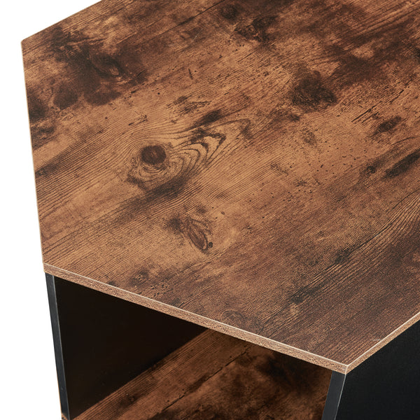 Couchtischset Molde 2-tlg. Schwarz/Walnussoptik [en.casa]