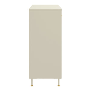 Sideboard Lindau Stahl 97x80x40 cm Cremeweiß [en.casa]