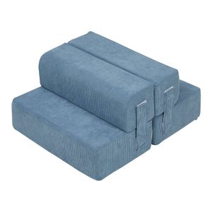 Haustiertreppe Joelerhatra 4-tlg. 45x50x45 cm Cord Blau [en.casa]