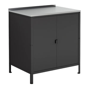 Outdoorset Bolognano Standregal Schrank und Servierwagen Schwarz, matt [casa.pro]