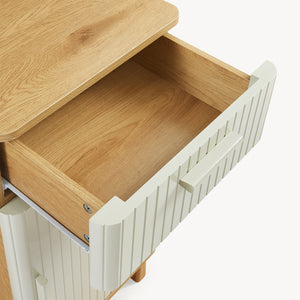 Badezimmerschrank Ferrersp 80x40x35 cm Eicheoptik/Sandfarben [en.casa]