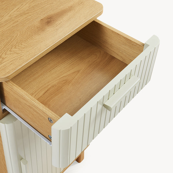 Badezimmerschrank Ferrersp 80x40x35 cm Eicheoptik/Sandfarben [en.casa]