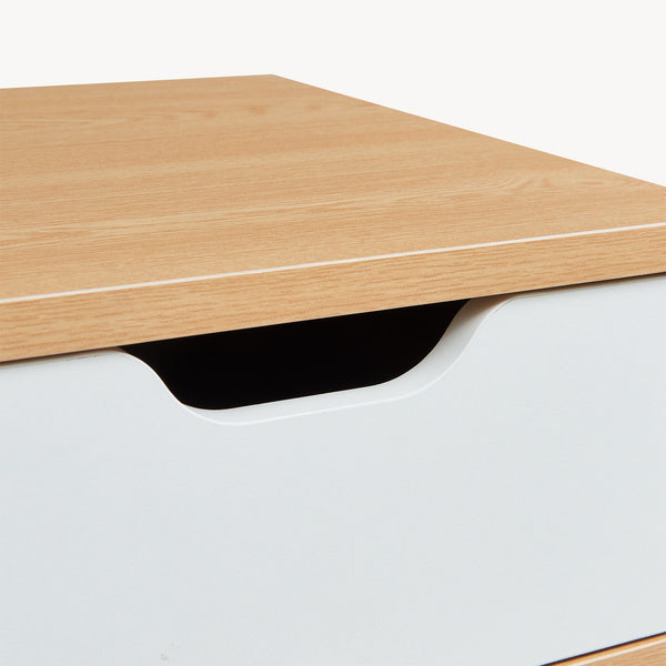 Nachttisch Bordkak 55x48x30 cm Eicheoptik/Weiß [en.casa]