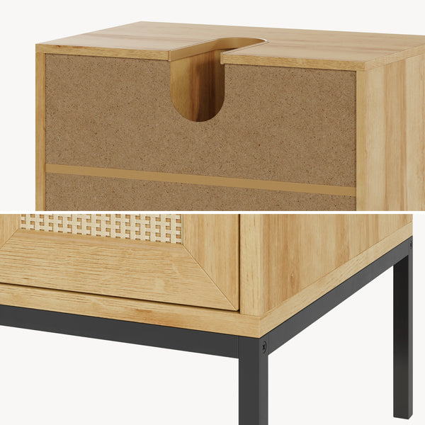 Waschbeckenunterschrank Marhasa 60x60x40 cm Eicheoptik/Schwarz [en.casa]