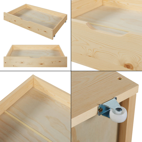 Doppel-Kinderbett Sonkajärvi 90x200cm Kiefernholz Natur [en.casa]