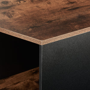 Couchtischset Molde 2-tlg. Schwarz/Walnussoptik [en.casa]