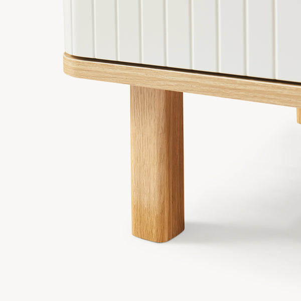 Sideboard Ferrersp mit 2 Türen 80x80x40 cm Eicheoptik/Sandfarben [en.casa]