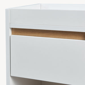 Nachttisch Lure 55x30x35 cm Weiß/Eicheoptik [en.casa]