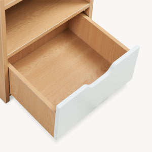 Nachttisch Bordkak 45x36x34 cm Eicheoptik/Weiß [en.casa]