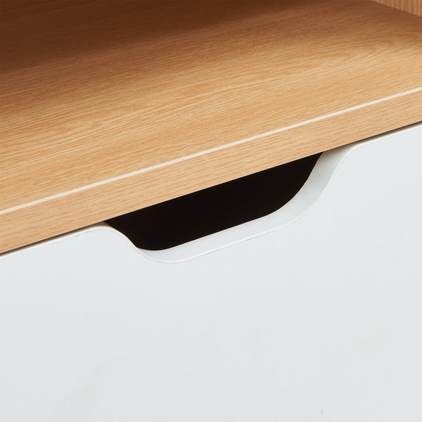 Nachttisch Bordkak mit Regal 75x35x30 cm Eicheoptik/Weiß [en.casa]