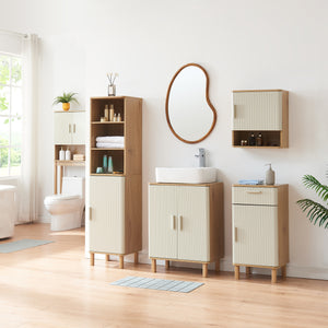 Hängeschrank Ferrersp 50x45x24 cm Eicheoptik/Sandfarben [en.casa]