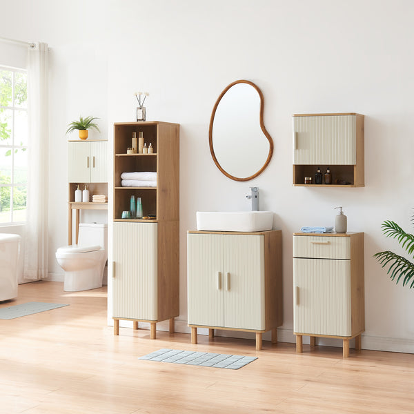 Hängeschrank Ferrersp 50x45x24 cm Eicheoptik/Sandfarben [en.casa]