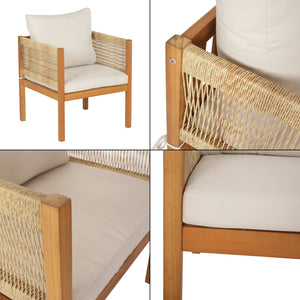 Gartenmöbelset Cannole 4-tlg. Akazienholz Holzfarben [casa.pro]