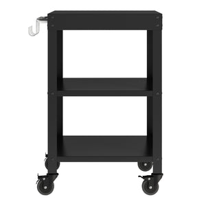 Outdoorset Bolognano Standregal Schrank und Servierwagen Schwarz, matt [casa.pro]