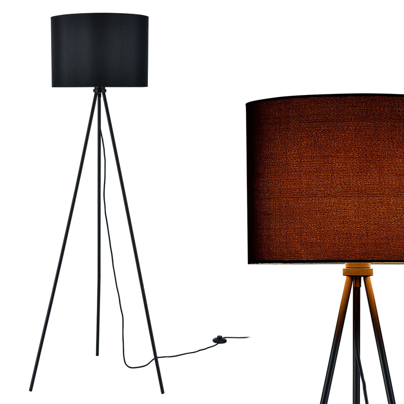 Maßskizze Stehleuchte Drehfuß 1x E27 Ø 29,5 x 150 cm Schwarz lux.pro