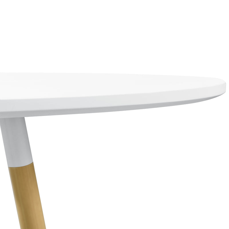 Maßskizze Esstisch Camille Ø80 cm Retro-Design Weiß en.casa