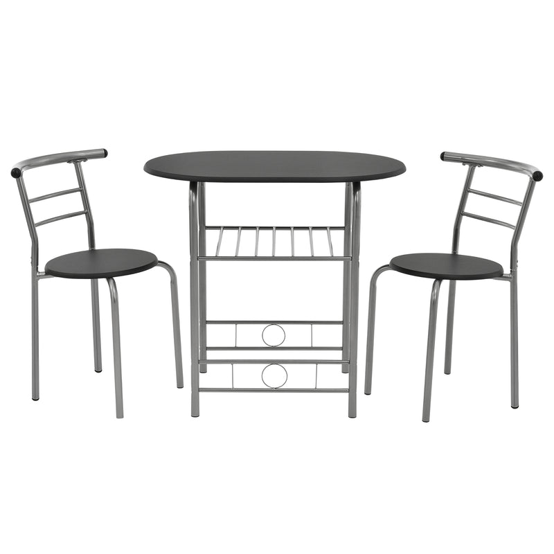 Maßskizze Essgruppe Yiltornio (Set, 3-tlg) Schwarz/Silver [en.casa]