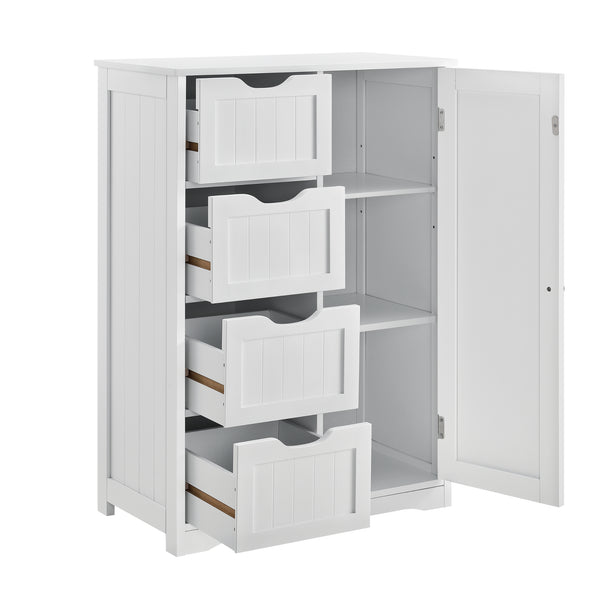 Badezimmerschrank Locust 81x55x30 cm Weiß en.casa