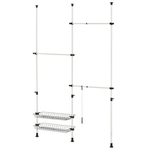 Teleskopgarderobe Kemi mit 3 Garderobenstangen [en.casa]
