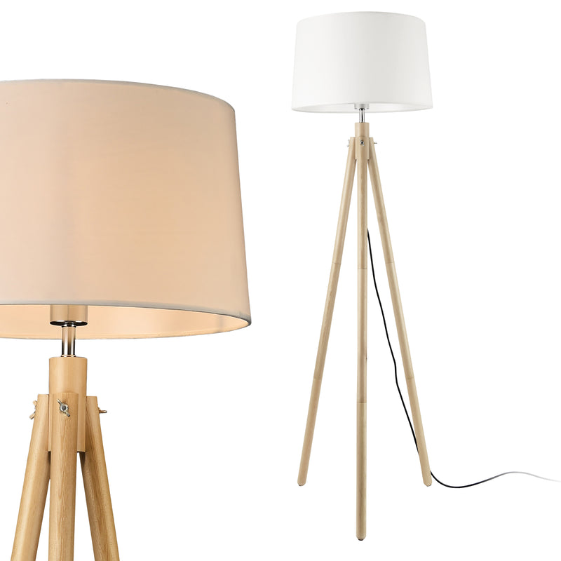 Maßskizze Stehleuchte Tomar 153 cm 1xE27 Max. 60W Weiß lux.pro