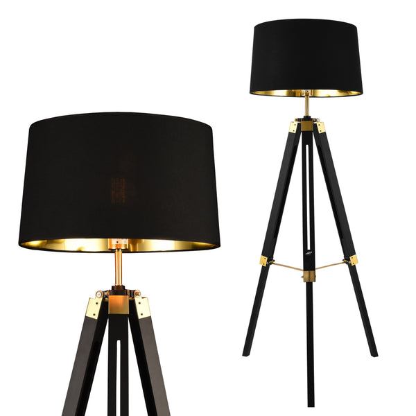 Stehleuchte Karlsbad 145 cm Schwarz Messingfarben lux.pro