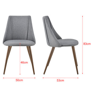 Esszimmerstuhl Danzig 2er Set Dunkelgrau/Holzfarben en.casa
