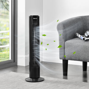 Standventilator mit 3 Stufen Geräuscharm Oszillation Schwarz in.tec