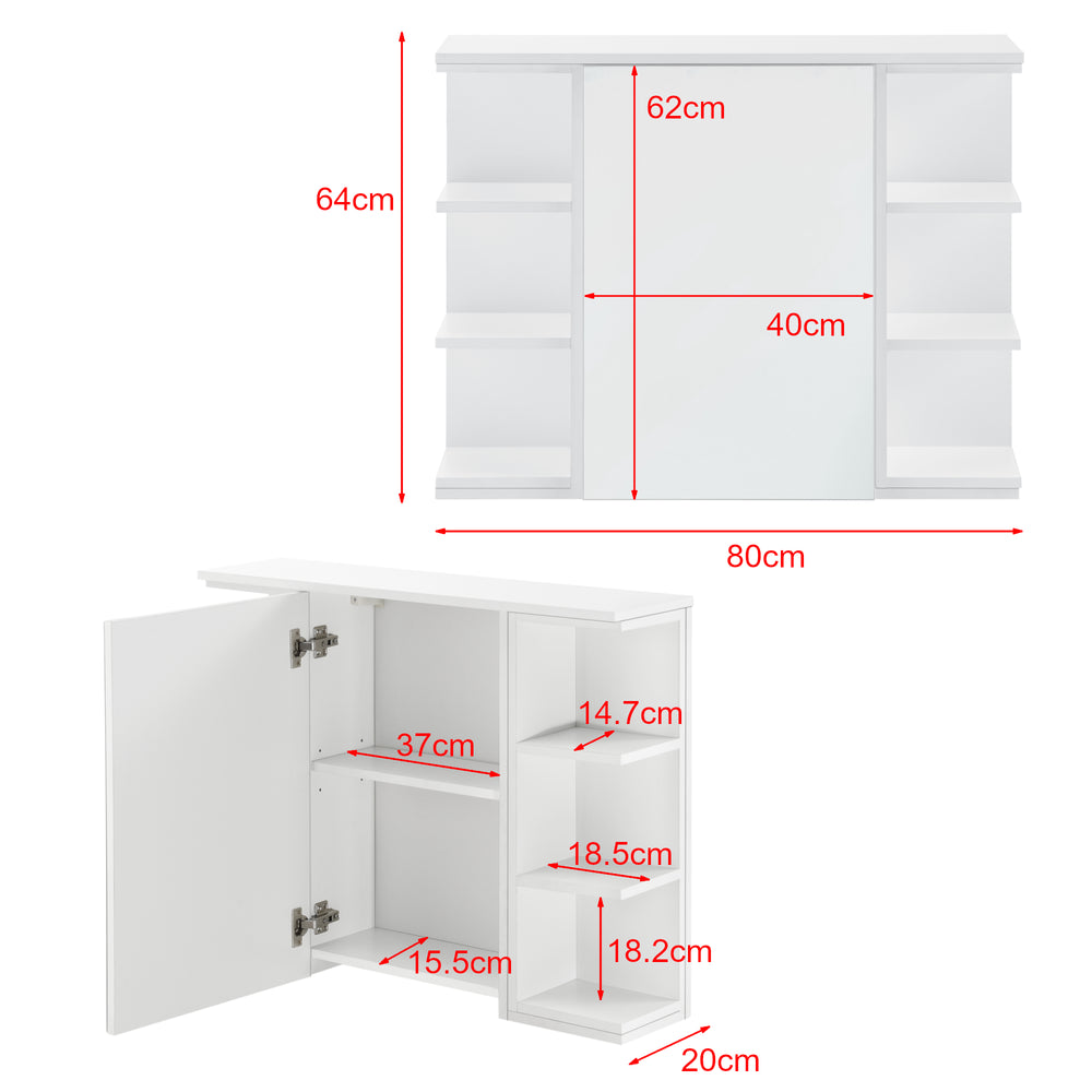 Badezimmerschrank Harstad 64x80x20 cm Weiß [en.casa] - premiumXL