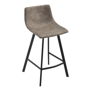 2er-Set Barhocker Edinburgh mit Metallbeinen Wildlederimitat Gepolstert Dunkelgrau en.casa