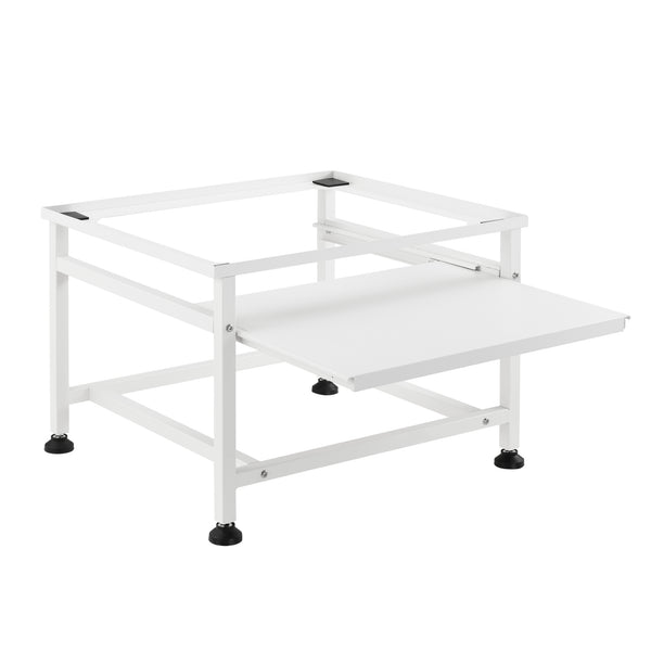 Waschmaschinen-Sockel Florimont mit Ausziehablage Stahl [en.casa]