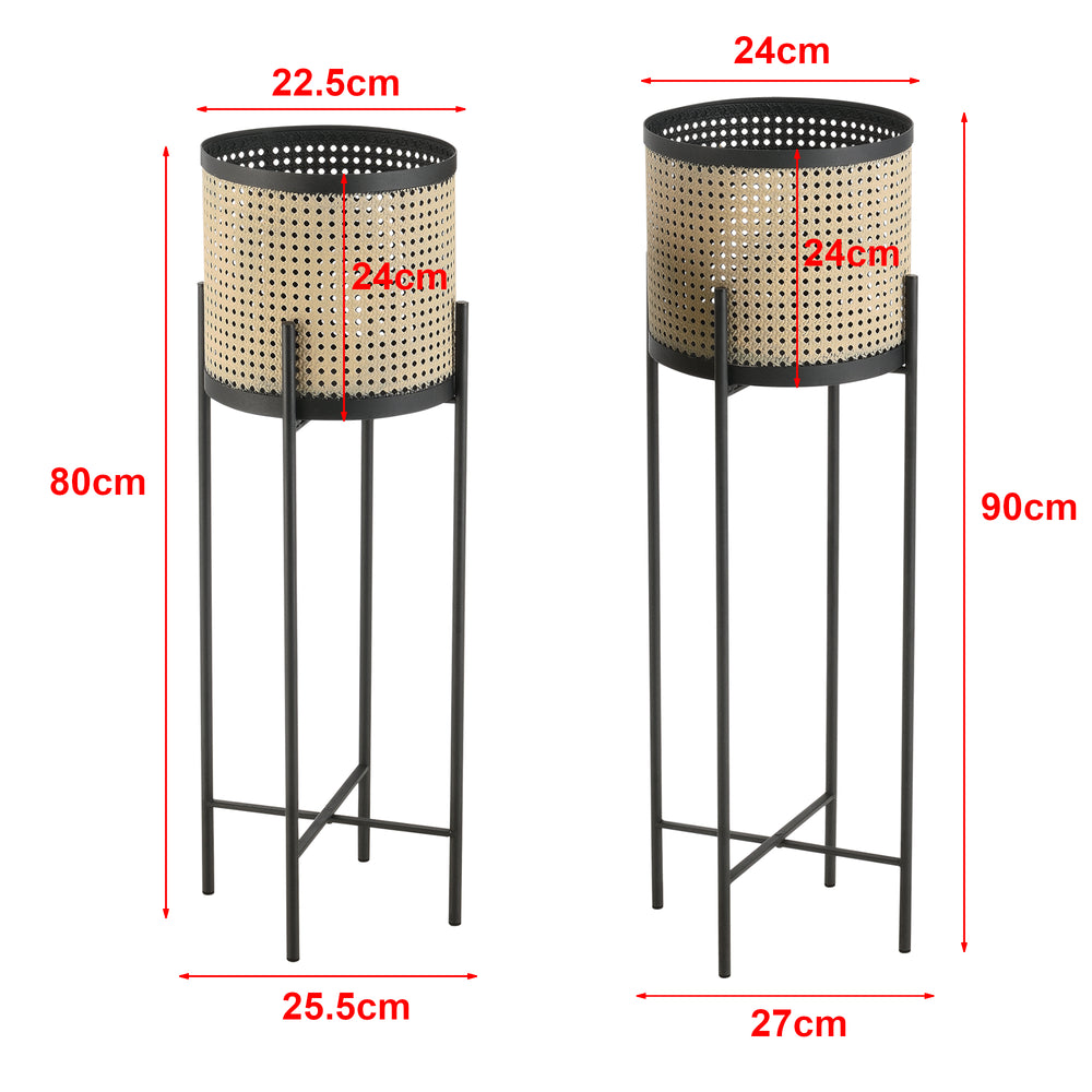 Blumenständer Colfontaine 2er Set Schwarz Sandfarben en.casa