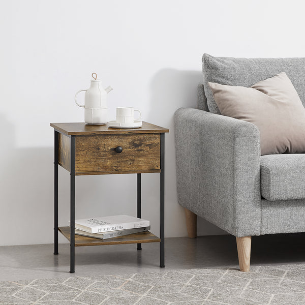 Beistelltisch Fagersta 40x40x55cm Dunkler Holzton en.casa