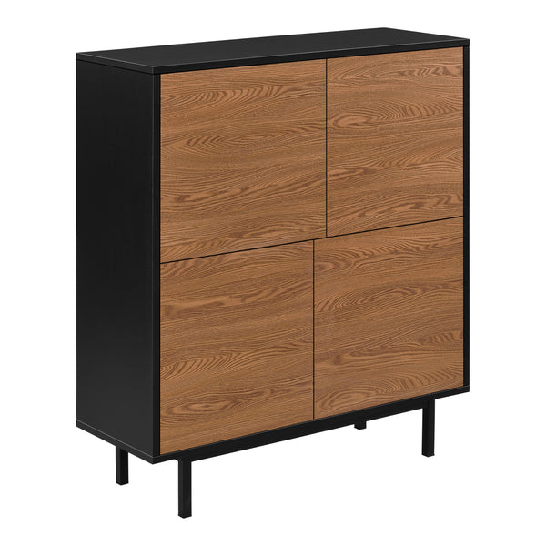 Beistellschrank Gnosjö 80x30x93cm Schwarz/Dunkler Holzton en.casa