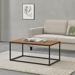 Couchtisch Esbjerg 100x55x45cm Dunkler Holzton en.casa