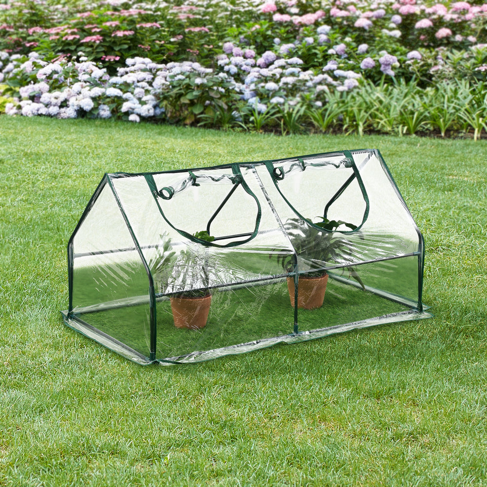 Mini Gewächshaus Laubach 120x60x60cm Transparent PVC Folie [en.casa] - premiumXL