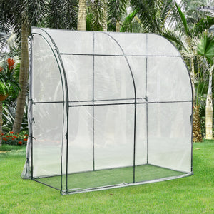 Wand-Gewächshaus Juta 100x200x215cm PVC Folie Transparent [en.casa]