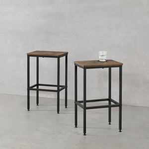 Barhocker Örebro 2er Set Dunkler Holzton en.casa