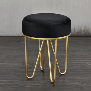 Sitzhocker Runö Polsterhocker bis 100 kg Schwarz/Messingfarben [en.casa]