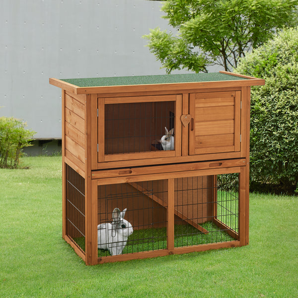 Kaninchenstall Nidda 85x91,5x45cm Tannenholz [en.casa]