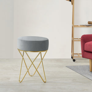 Sitzhocker Beveren bis ca. 100 kg Grau/Messingfarben [en.casa]