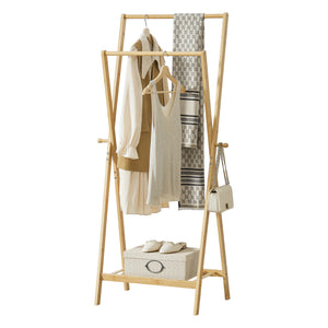 Garderobenständer Keitele 150 x 60 x 42 cm Bambus Natur [en.casa]