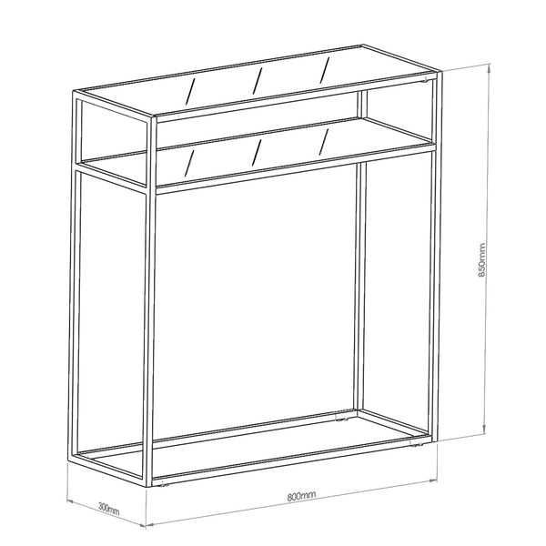 Konsolentisch Kuhmo 85 x 80 x 30 cm Schwarz [en.casa]